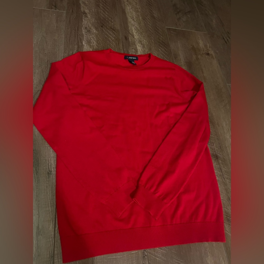 Lands' End Men's Vibrant Red Crewneck Sweater
